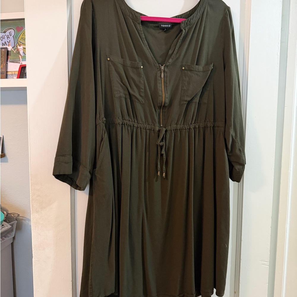 TORRID Dark Green Long Sleeve Dress